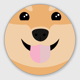 Коврик для мышки круглый с принтом Shiba art в городе Новоалтайск, резина и полиэстер | круглая форма, изображение наносится на всю лицевую часть | Тематика изображения на принте: akita | art | dog | inu | shiba | акита | арт | ину | сиба | собака | шиба