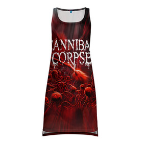 Платье-майка 3D с принтом Blood Cannibal Corpse | Труп Каннибала (Z) в городе Новоалтайск, 100% полиэстер | полуприлегающий силуэт, широкие бретели, круглый вырез горловины, удлиненный подол сзади. | cannibal | cannibal corpse | corpse | death metal | deathgrind | алекс уэбстер | брутальный дэт метал | дэт метал | дэтграйнд | пол мазуркевич | роб барретт | труп каннибала