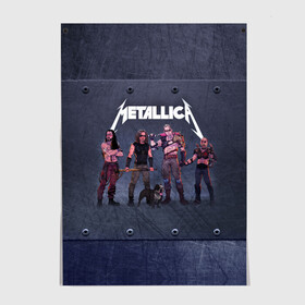 Постер с принтом METALLICA | ГРУППА МЕТАЛЛИКА (Z) в городе Новоалтайск, 100% бумага
 | бумага, плотность 150 мг. Матовая, но за счет высокого коэффициента гладкости имеет небольшой блеск и дает на свету блики, но в отличии от глянцевой бумаги не покрыта лаком | kurt kobein | metallica | rock | курт кобейн | металика | металлика | рок | супер звезда