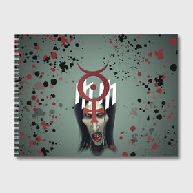 Альбом для рисования с принтом Marilyn Manson | Мерилин Мэнсон (Z) в городе Новоалтайск, 100% бумага
 | матовая бумага, плотность 200 мг. | Тематика изображения на принте: hugh warner | marilyn manson | rock | глэм рок | гот | индастриал метал | индастриал рок | музыка | мэрилин мэнсон | рок | фрик | хард рок | шок рок