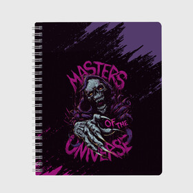 Тетрадь с принтом Masters of the Universe | Скелетор (Z) в городе Новоалтайск, 100% бумага | 48 листов, плотность листов — 60 г/м2, плотность картонной обложки — 250 г/м2. Листы скреплены сбоку удобной пружинной спиралью. Уголки страниц и обложки скругленные. Цвет линий — светло-серый
 | he man | masters of the universe | she ra | skeletor | властелины вселенной | скелетор