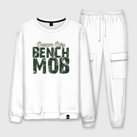 Мужской костюм хлопок с принтом Milwaukee Bench Mob в городе Новоалтайск, 100% хлопок | на свитшоте круглая горловина, мягкая резинка по низу. Брюки заужены к низу, на них два вида карманов: два “обычных” по бокам и два объемных, с клапанами, расположенные ниже линии бедра. Брюки с мягкой трикотажной резинкой на поясе и по низу штанин. В поясе для дополнительного комфорта — широкие завязки | basketball | bucks | giannis | milwaukee | mvp | nba | ntetokounmpo | sport | streetball | адетокумбо | бакс | баскетбол | игра | милуоки | мяч | нба | олень | спорт | стритбол | тренер | чемпион | янис