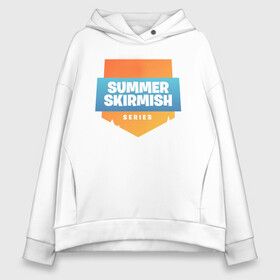 Женское худи Oversize хлопок с принтом Summer Skirmish в городе Новоалтайск, френч-терри — 70% хлопок, 30% полиэстер. Мягкий теплый начес внутри —100% хлопок | боковые карманы, эластичные манжеты и нижняя кромка, капюшон на магнитной кнопке | epic games | games | королевская битва | лето | фортнайт