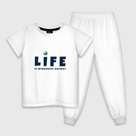 Детская пижама хлопок с принтом Life is wonderful в городе Новоалтайск, 100% хлопок |  брюки и футболка прямого кроя, без карманов, на брюках мягкая резинка на поясе и по низу штанин
 | life | глобус | жизнь | мир | чудесно