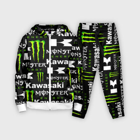 Детский костюм 3D с принтом KAWASAKI X MONSTER ENERGY в городе Новоалтайск,  |  | kawasaki | monster energy | motorcycle | motosport | racing | speed | sport | байк | гонки | двигатель | кавасаки | монстер энерджи. | мото | мотокросс | мотоспорт | мототриал | мотоцикл | скорость | спорт