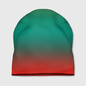 Шапка 3D с принтом Красно-бирюзовый градиент в городе Новоалтайск, 100% полиэстер | универсальный размер, печать по всей поверхности изделия | градиент | модный | размытый фон | современный узор | текстура