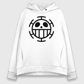 Женское худи Oversize хлопок с принтом Пираты Сердца | One Piece в городе Новоалтайск, френч-терри — 70% хлопок, 30% полиэстер. Мягкий теплый начес внутри —100% хлопок | боковые карманы, эластичные манжеты и нижняя кромка, капюшон на магнитной кнопке | anime | manga | one piece | аниме | большой куш | ван пис | весёлый роджер | вон пис | докуро | капитан трафальгар д. ватер ло | корабль полярный тан | король пиратов | манга | пират | пиратский флаг