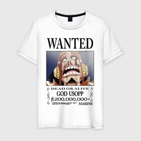 Мужская футболка хлопок с принтом Усопп в розыске | One Piece в городе Новоалтайск, 100% хлопок | прямой крой, круглый вырез горловины, длина до линии бедер, слегка спущенное плечо. | anime | manga | one piece | usopp | аниме | бог | большой куш | ван пис | вон пис | капитан пиратов усоппа | король пиратов | лжец | манга | пират | пираты соломенной шляпы | пламя | снайпер | согэкинг