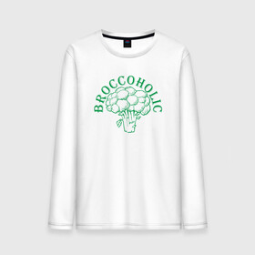 Мужской лонгслив хлопок с принтом Broccoholic в городе Новоалтайск, 100% хлопок |  | green | greenpaece | nature | sport | vegan | yoga | веган | вегетарианец | гринпис | еда | животные | жизнь | здоровье | зеленый | йога | мир | овощи | пища | планета | природа | растение | спорт | тело | фрукты
