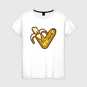 Женская футболка хлопок с принтом Banana Vegan в городе Новоалтайск, 100% хлопок | прямой крой, круглый вырез горловины, длина до линии бедер, слегка спущенное плечо | green | greenpaece | nature | sport | vegan | yoga | банан | веган | вегетарианец | гринпис | еда | животные | жизнь | здоровье | зеленый | йога | мир | овощи | пища | планета | природа | растение | спорт | тело | фрукты