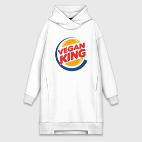 Платье-худи хлопок с принтом Vegan King в городе Новоалтайск,  |  | green | greenpeace | nature | sport | vegan | yoga | веган | вегетарианец | гринпис | еда | животные | жизнь | здоровье | зеленый | йога | мир | овощи | пища | планета | природа | растение | спорт | тело | фрукты