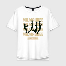 Мужская футболка хлопок Oversize с принтом Milwaukee Basketball в городе Новоалтайск, 100% хлопок | свободный крой, круглый ворот, “спинка” длиннее передней части | antetokounmpo | basketball | bucks | giannis | milwaukee | mvp | nba | sport | streetball | адетокумбо | бакс | баскетбол | игра | милуоки | мяч | нба | олень | спорт | стритбол | тренер | чемпион | янис