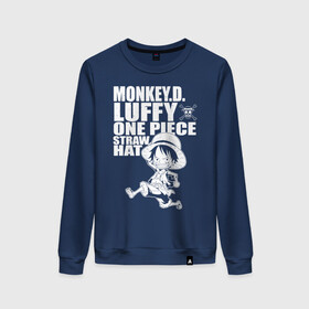 Женский свитшот хлопок с принтом Monkey D. Luffy One Piece Straw Hat в городе Новоалтайск, 100% хлопок | прямой крой, круглый вырез, на манжетах и по низу широкая трикотажная резинка  | anime | manga | monkey d. luffy | one piece | аниме | большой куш | ван пис | вон пис | капитан | король пиратов | луси | луфи | луффи | луффи но уми | луффи таро | манга | манки д. луффи | мугивара | пират | пятый император