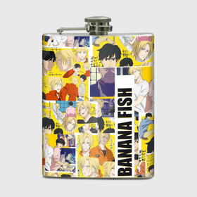 Фляга с принтом Banana Fish в городе Новоалтайск, металлический корпус | емкость 0,22 л, размер 125 х 94 мм. Виниловая наклейка запечатывается полностью | Тематика изображения на принте: anime | banana fish | аниме | банана фиш | банановая рыба | комиксы | манга | приключения | эйдзи окумура | эш линкс