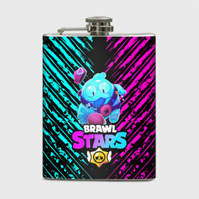 Фляга с принтом BRAWL STARS SQUEAK: СКВИК. в городе Новоалтайск, металлический корпус | емкость 0,22 л, размер 125 х 94 мм. Виниловая наклейка запечатывается полностью | Тематика изображения на принте: brawl stars | leon | sally leon | shark | werewolf leon | акула | бравл старс | оборотень | сквик squeak