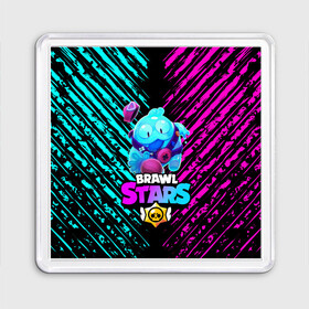 Магнит 55*55 с принтом BRAWL STARS SQUEAK: СКВИК. в городе Новоалтайск, Пластик | Размер: 65*65 мм; Размер печати: 55*55 мм | Тематика изображения на принте: brawl stars | leon | sally leon | shark | werewolf leon | акула | бравл старс | оборотень | сквик squeak