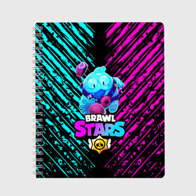 Тетрадь с принтом BRAWL STARS SQUEAK: СКВИК. в городе Новоалтайск, 100% бумага | 48 листов, плотность листов — 60 г/м2, плотность картонной обложки — 250 г/м2. Листы скреплены сбоку удобной пружинной спиралью. Уголки страниц и обложки скругленные. Цвет линий — светло-серый
 | Тематика изображения на принте: brawl stars | leon | sally leon | shark | werewolf leon | акула | бравл старс | оборотень | сквик squeak