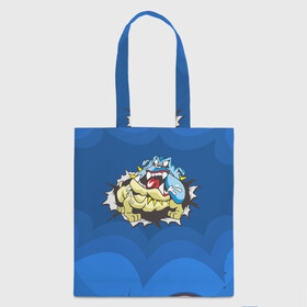 Шоппер 3D с принтом Злой бульдог в городе Новоалтайск, 100% полиэстер | Плотность: 200 г/м2; Размер: 34×35 см; Высота лямок: 30 см | dog | бульдог | злой | пес | псина | собака | собачка | сторожевой пес