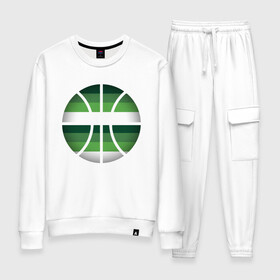 Женский костюм хлопок с принтом Bucks Ball в городе Новоалтайск, 100% хлопок | на свитшоте круглая горловина, мягкая резинка по низу. Брюки заужены к низу, на них два вида карманов: два 