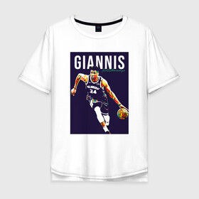 Мужская футболка хлопок Oversize с принтом Giannis - Bucks в городе Новоалтайск, 100% хлопок | свободный крой, круглый ворот, “спинка” длиннее передней части | antetokounmpo | basketball | bucks | giannis | milwaukee | mvp | nba | sport | streetball | адетокумбо | бакс | баскетбол | игра | милуоки | мяч | нба | олень | спорт | стритбол | тренер | чемпион | янис
