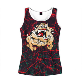 Женская майка 3D с принтом Злая собака в городе Новоалтайск, 100% полиэстер | круглая горловина, прямой силуэт, длина до линии бедра | dog | бульдог | злой | пес | псина | собака | собачка | сторожевой пес