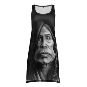 Платье-майка 3D с принтом Steven Tyler | AEROSMITH (Z) в городе Новоалтайск, 100% полиэстер | полуприлегающий силуэт, широкие бретели, круглый вырез горловины, удлиненный подол сзади. | aerosmith | rock | steven tyler | айросмит | блюз рок | брэд уитфорд | глэм метал | глэм рок | джо перри | джоуи крамер | музыка | рок | рок н ролл | стивен тайлер | том хэмилтон | хард рок