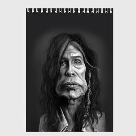 Скетчбук с принтом Steven Tyler | AEROSMITH (Z) в городе Новоалтайск, 100% бумага
 | 48 листов, плотность листов — 100 г/м2, плотность картонной обложки — 250 г/м2. Листы скреплены сверху удобной пружинной спиралью | aerosmith | rock | steven tyler | айросмит | блюз рок | брэд уитфорд | глэм метал | глэм рок | джо перри | джоуи крамер | музыка | рок | рок н ролл | стивен тайлер | том хэмилтон | хард рок