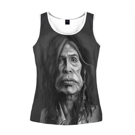 Женская майка 3D с принтом Steven Tyler | AEROSMITH (Z) в городе Новоалтайск, 100% полиэстер | круглая горловина, прямой силуэт, длина до линии бедра | aerosmith | rock | steven tyler | айросмит | блюз рок | брэд уитфорд | глэм метал | глэм рок | джо перри | джоуи крамер | музыка | рок | рок н ролл | стивен тайлер | том хэмилтон | хард рок
