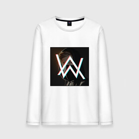 Мужской лонгслив хлопок с принтом ALAN WALKER | GLITCH (Z) в городе Новоалтайск, 100% хлопок |  | alan walker | aw | electro | electro music | glitch | music | алан уокер | музыка | музыкант | электро | электронная музыка