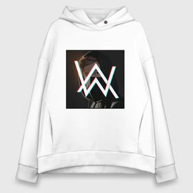 Женское худи Oversize хлопок с принтом ALAN WALKER | GLITCH (Z) в городе Новоалтайск, френч-терри — 70% хлопок, 30% полиэстер. Мягкий теплый начес внутри —100% хлопок | боковые карманы, эластичные манжеты и нижняя кромка, капюшон на магнитной кнопке | alan walker | aw | electro | electro music | glitch | music | алан уокер | музыка | музыкант | электро | электронная музыка