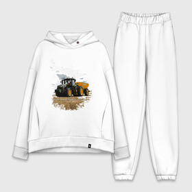 Женский костюм хлопок Oversize с принтом JOHN DEERE I Джон Дир в городе Новоалтайск,  |  | john deere | агроном | джон дир | земля | природа | работяга. | сельскохозяйственная техника | трактор | тракторист | труд