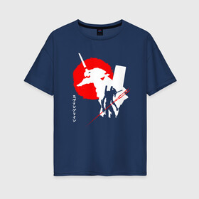 Женская футболка хлопок Oversize с принтом EVA-02 | ЕВА-02 WHITE ED. в городе Новоалтайск, 100% хлопок | свободный крой, круглый ворот, спущенный рукав, длина до линии бедер
 | anime | berserk | eva | evangelion | nerv | аниме | анимэ | берсерк | ева | евангилион | нерв | роботы | рэй | синдзи | япония