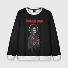 Детский свитшот 3D с принтом GreenDay | ГринДей | Poster (Z) в городе Новоалтайск, 100% полиэстер | свободная посадка, прямой крой, мягкая тканевая резинка на рукавах и понизу свитшота | billie joe armstrong | greenday | rock | альтернативный | билли джо армстронг | гриндей | зеленый день | майк дёрнт | музыка | панк рок | поп панк | рок | тре кул