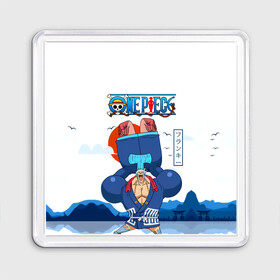 Магнит 55*55 с принтом Фрэнки One Piece. Большой куш в городе Новоалтайск, Пластик | Размер: 65*65 мм; Размер печати: 55*55 мм | Тематика изображения на принте: bf 37 | frankie | one piece | water 7 | аниме | большой куш | броне я | ван пис | великий флот | вон пис | железный человек | катти флам | киборг | корабельный плотник | король пиратов | манга | пират