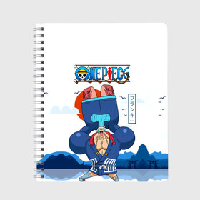 Тетрадь с принтом Фрэнки One Piece. Большой куш в городе Новоалтайск, 100% бумага | 48 листов, плотность листов — 60 г/м2, плотность картонной обложки — 250 г/м2. Листы скреплены сбоку удобной пружинной спиралью. Уголки страниц и обложки скругленные. Цвет линий — светло-серый
 | Тематика изображения на принте: bf 37 | frankie | one piece | water 7 | аниме | большой куш | броне я | ван пис | великий флот | вон пис | железный человек | катти флам | киборг | корабельный плотник | король пиратов | манга | пират