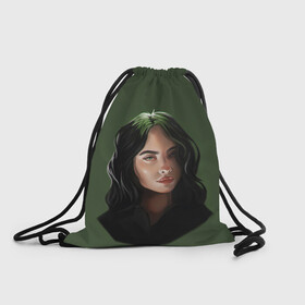 Рюкзак-мешок 3D с принтом BILLIE EILISH | БИЛЛИ АЙЛИШ (Z) в городе Новоалтайск, 100% полиэстер | плотность ткани — 200 г/м2, размер — 35 х 45 см; лямки — толстые шнурки, застежка на шнуровке, без карманов и подкладки | Тематика изображения на принте: be | billie | billie eilish | blohsh | ghoul | айлиш | билли | билли айлиш | бэрд | пайрат | пайрат бэрд
