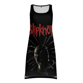 Платье-майка 3D с принтом CRAIG JONES | SLIPKNOT (Z) в городе Новоалтайск, 100% полиэстер | полуприлегающий силуэт, широкие бретели, круглый вырез горловины, удлиненный подол сзади. | craig michael jones | rock | slipknot | крэг джонс | петля | рок | скользящий узел | слипкнот | тяжелый рок | удавка