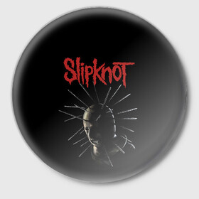 Значок с принтом CRAIG JONES | SLIPKNOT (Z) в городе Новоалтайск,  металл | круглая форма, металлическая застежка в виде булавки | craig michael jones | rock | slipknot | крэг джонс | петля | рок | скользящий узел | слипкнот | тяжелый рок | удавка