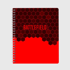Тетрадь с принтом Battlefield 2042 - Hexagon в городе Новоалтайск, 100% бумага | 48 листов, плотность листов — 60 г/м2, плотность картонной обложки — 250 г/м2. Листы скреплены сбоку удобной пружинной спиралью. Уголки страниц и обложки скругленные. Цвет линий — светло-серый
 | 2042 | battle | battlefield | fps | game | games | logo | portal | royale | shooter | батлфилд | битва | игра | игры | королевская | лого | портал | соты | шутер