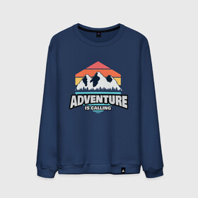 Мужской свитшот хлопок с принтом ADVENTURE IS CALLING в городе Новоалтайск, 100% хлопок |  | adventure | кемпинг | кэмпинг | приключения | туризм | туристическая | туристические | туристу