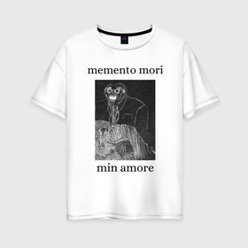 Женская футболка хлопок Oversize с принтом memento mori  в городе Новоалтайск, 100% хлопок | свободный крой, круглый ворот, спущенный рукав, длина до линии бедер
 | 