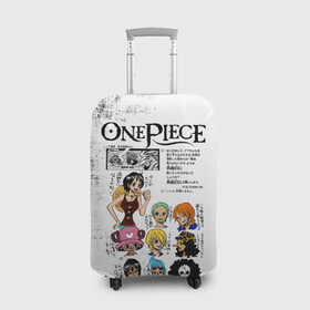 Чехол для чемодана 3D с принтом Пираты Соломенной Шляпы One Piece в женском образе  в городе Новоалтайск, 86% полиэфир, 14% спандекс | двустороннее нанесение принта, прорези для ручек и колес | anime | manga | monkey d. luffy | one piece | аниме | большой куш | ван пис | вон пис | гол д. роджер | кайдо | король пиратов | луфи | луффи | манга | манки д. луффи | нами | нико робин | пират | портгас д. эйс | ророноа зоро