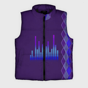 Мужской жилет утепленный 3D с принтом Эквалайзер в городе Новоалтайск,  |  | dj | клуб | музыка | неон | ультрафиолет | эквалайзер