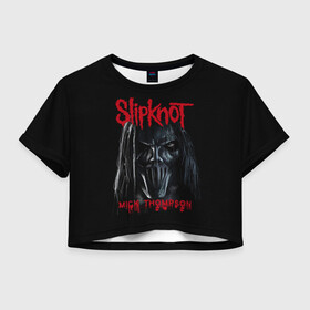 Женская футболка Crop-top 3D с принтом MICK THOMPSON | SLIPKNOT | СЛИПКНОТ (Z) в городе Новоалтайск, 100% полиэстер | круглая горловина, длина футболки до линии талии, рукава с отворотами | mick thompson | rock | slipknot | кейси джонс | мик томпсон | петля | рок | скользящий узел | слипкнот | тяжелый рок | удавка