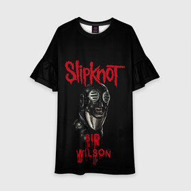 Детское платье 3D с принтом SID WILSON | SLIPKNOT | СЛИПКНОТ (Z) в городе Новоалтайск, 100% полиэстер | прямой силуэт, чуть расширенный к низу. Круглая горловина, на рукавах — воланы | rock | sid wilson | slipknot | петля | рок | сид вилсон | скользящий узел | слипкнот | тяжелый рок | удавка