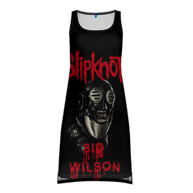 Платье-майка 3D с принтом SID WILSON | SLIPKNOT | СЛИПКНОТ (Z) в городе Новоалтайск, 100% полиэстер | полуприлегающий силуэт, широкие бретели, круглый вырез горловины, удлиненный подол сзади. | rock | sid wilson | slipknot | петля | рок | сид вилсон | скользящий узел | слипкнот | тяжелый рок | удавка