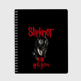 Тетрадь с принтом SID WILSON | SLIPKNOT | СЛИПКНОТ (Z) в городе Новоалтайск, 100% бумага | 48 листов, плотность листов — 60 г/м2, плотность картонной обложки — 250 г/м2. Листы скреплены сбоку удобной пружинной спиралью. Уголки страниц и обложки скругленные. Цвет линий — светло-серый
 | rock | sid wilson | slipknot | петля | рок | сид вилсон | скользящий узел | слипкнот | тяжелый рок | удавка