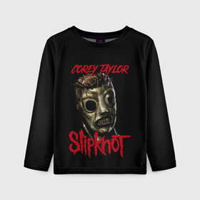 Детский лонгслив 3D с принтом COREY TAYLOR | SLIPKNOT | СЛИПКНОТ (Z) в городе Новоалтайск, 100% полиэстер | длинные рукава, круглый вырез горловины, полуприлегающий силуэт
 | Тематика изображения на принте: corey taylor | rock | slipknot | коре | коре тейлор | петля | рок | скользящий узел | слипкнот | тейлор | тяжелый рок | удавка