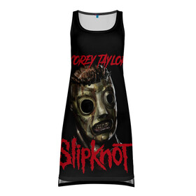 Платье-майка 3D с принтом COREY TAYLOR | SLIPKNOT | СЛИПКНОТ (Z) в городе Новоалтайск, 100% полиэстер | полуприлегающий силуэт, широкие бретели, круглый вырез горловины, удлиненный подол сзади. | corey taylor | rock | slipknot | коре | коре тейлор | петля | рок | скользящий узел | слипкнот | тейлор | тяжелый рок | удавка