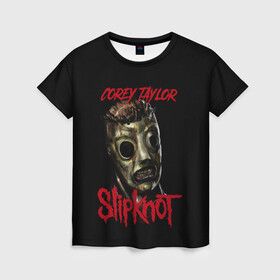 Женская футболка 3D с принтом COREY TAYLOR | SLIPKNOT | СЛИПКНОТ (Z) в городе Новоалтайск, 100% полиэфир ( синтетическое хлопкоподобное полотно) | прямой крой, круглый вырез горловины, длина до линии бедер | corey taylor | rock | slipknot | коре | коре тейлор | петля | рок | скользящий узел | слипкнот | тейлор | тяжелый рок | удавка